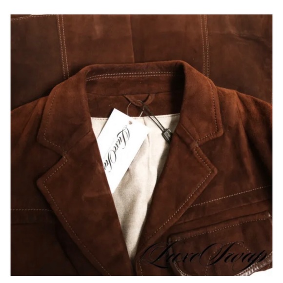 Latini Maria Vittoria Brown Suede “Loro Piana”Cashmere Mix Lined Blazer, NWT’s - Picture 5 of 9